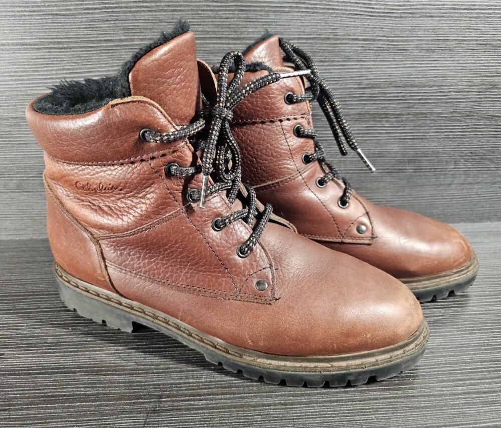 Vintage Cabelas Leather Boots Womens Sz 9B Fleece Lined Gorpcore Hiking Canada